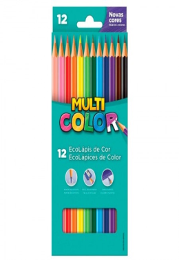 Estojo Lápis de Cor Multicolor C/12 Faber
